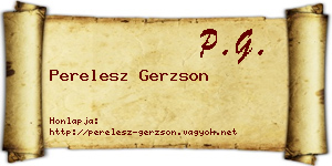 Perelesz Gerzson névjegykártya